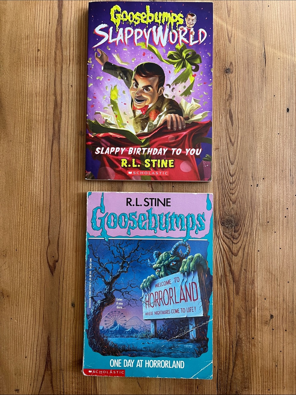 Set/2 RL STEIN Books SC "Slappyworld" Goosebumps "Welcome to Horrorland"